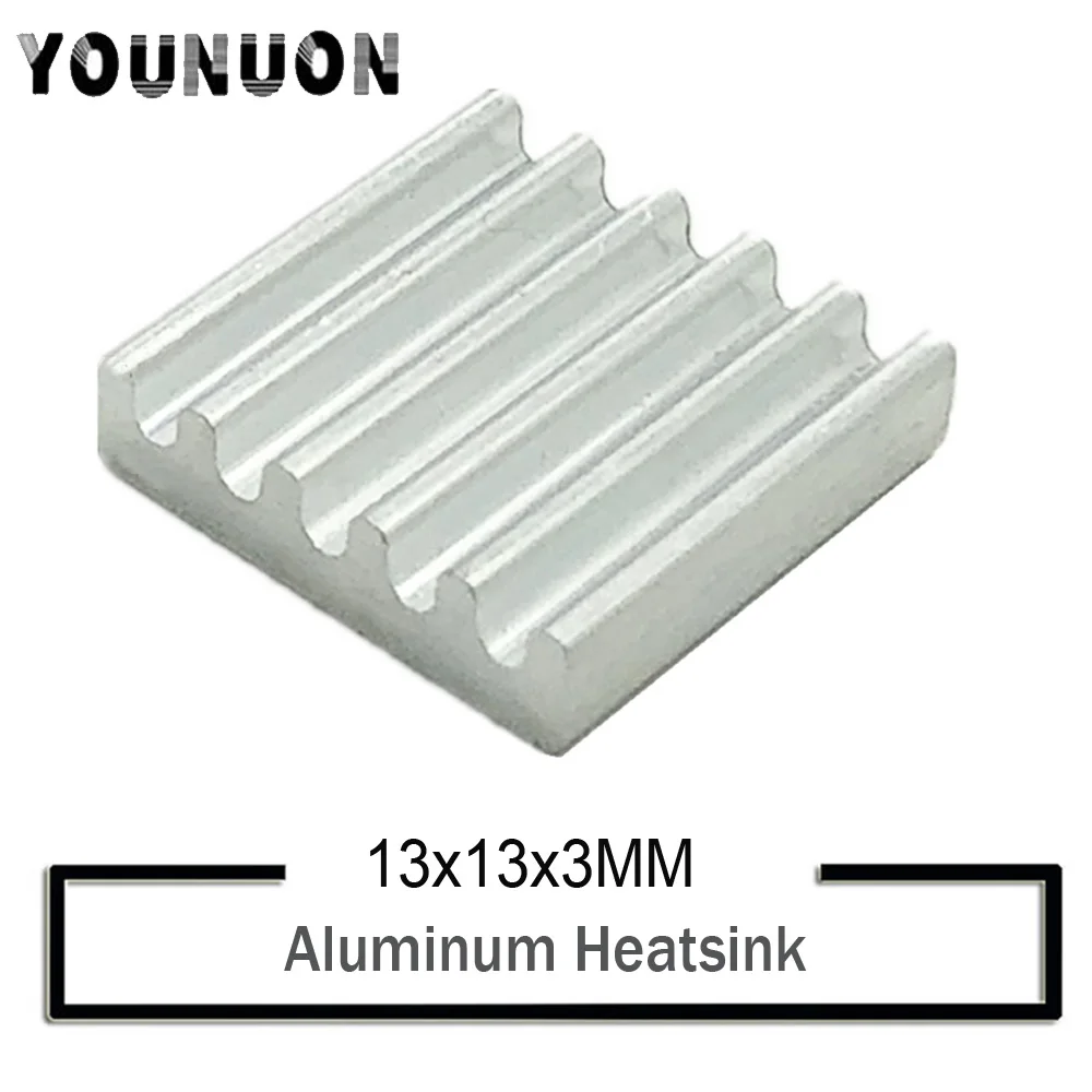 500Pcs YOUNUON Sliver 13mm*13mm*3mm Aluminum Cooling 13x13x3mm Chipset Heat Sink RAM Radiator Heatsink Cooler