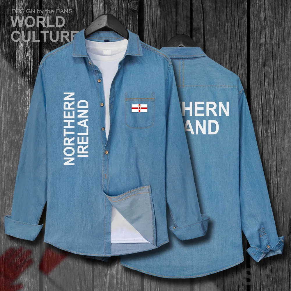 Мужская хлопковая рубашка с отложным воротником длинным рукавом