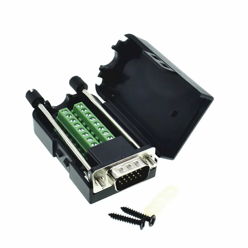 Male Screw D-SUB DB15 VGA Мужской 3 ряда 15 контактный разъем Breakout терминалы винт тип DIY разъем - Цвет: Male Screw