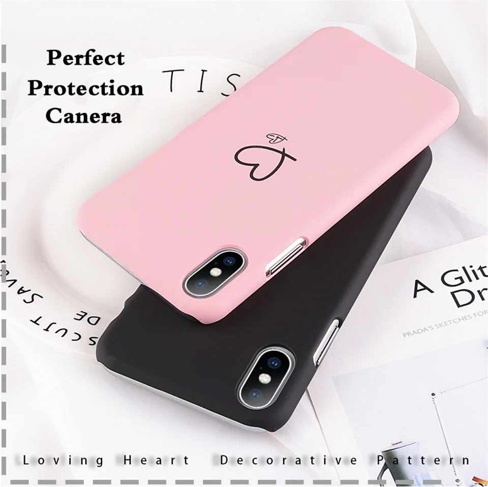 Lovebay чехол для телефона для iPhone 6, 6s, 7, 8 Plus, X, XR, XS Max, модный жесткий чехол из поликарбоната с мультипликационным принтом Love Heart love is simple для iPhone 8, чехол Capa