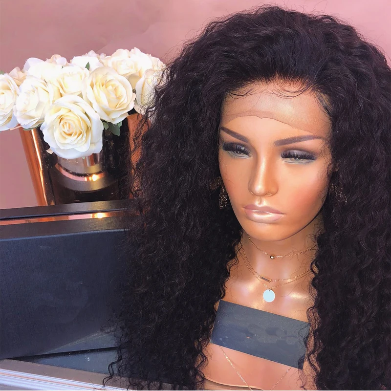 Человеческие волосы кудрявые парики бесклеевого 250 плотность бразильский