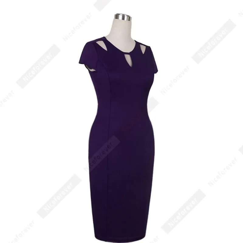 New Fashion Short Sleeve Office Business Bodycon Dress Women Casual Zip Back sexy Summer Dress HG593
