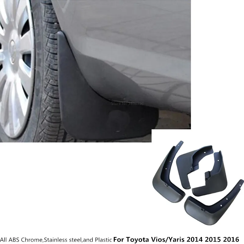 4 шт. пластиковые Брызговики для Toyota Vios/Yaris/sedan 2014 2015 2016|mud guard|mud flaps splash guardsmud guards |