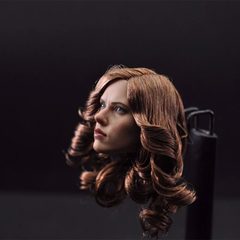 1/6 черная женщина-корова Скарлетт Юханссон голова для девочки с коричневым карликантом ваять модель игрушки для 1" фигурки