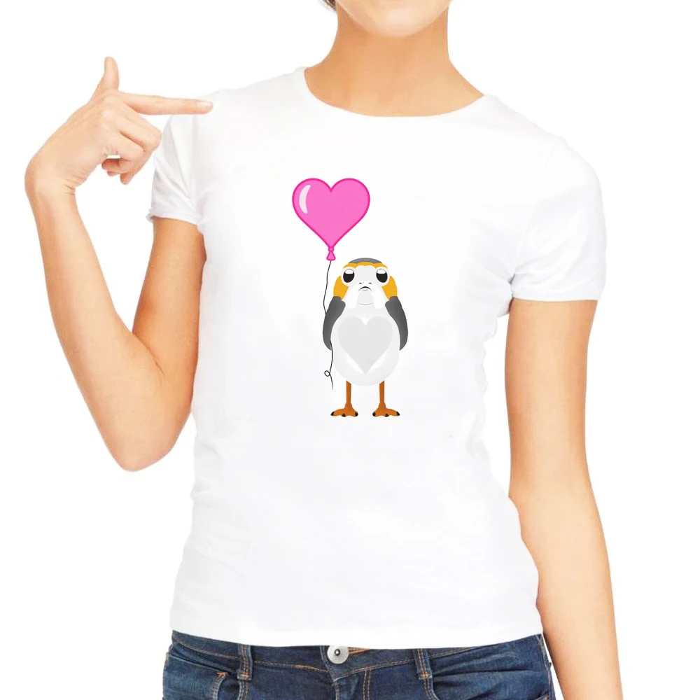 Pocket Porg женские футболки футболка размера плюс S-5xl летняя женская с коротким