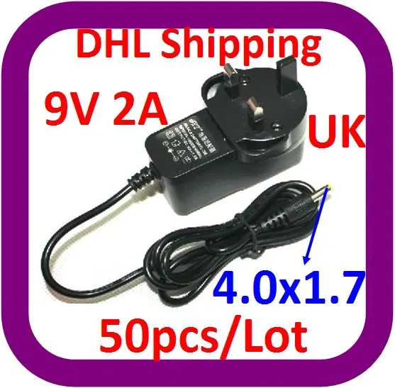 Бесплатная доставка DHL 50 шт./лот новый источник питания 9 в 2 а с наконечниками 4 0x1 7