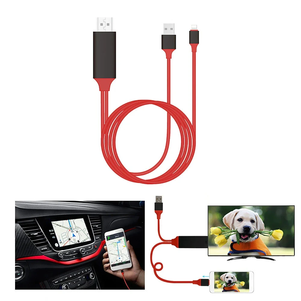 Rovtop 2 м USB 8 Pin к HDMI HDTV AV кабель адаптер для iPhone 7 Plus 6S 6 5S 5 зарядный 0 11|Кабели HDMI| |