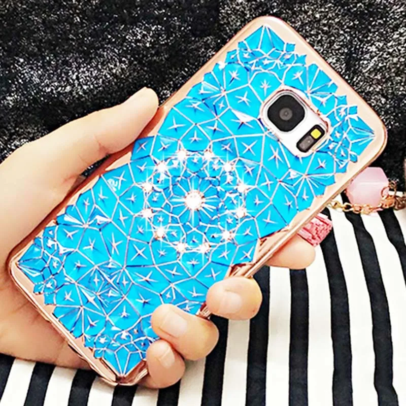 Kerzzil металлический флэш цветочный чехол с подсолнухом для Samsung S6 S6edge S7 S7edge