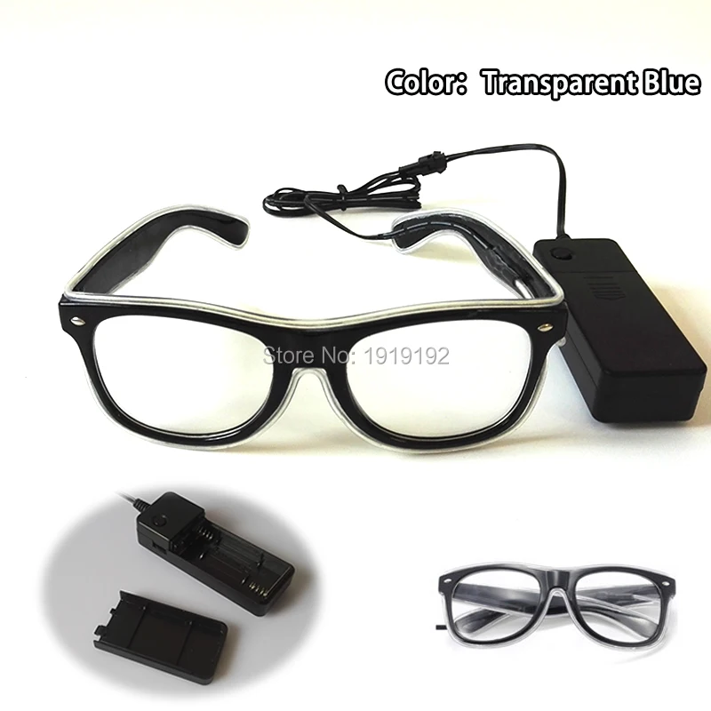 Очки el со звуковым управлением прозрачные линзы модные неоновые очки