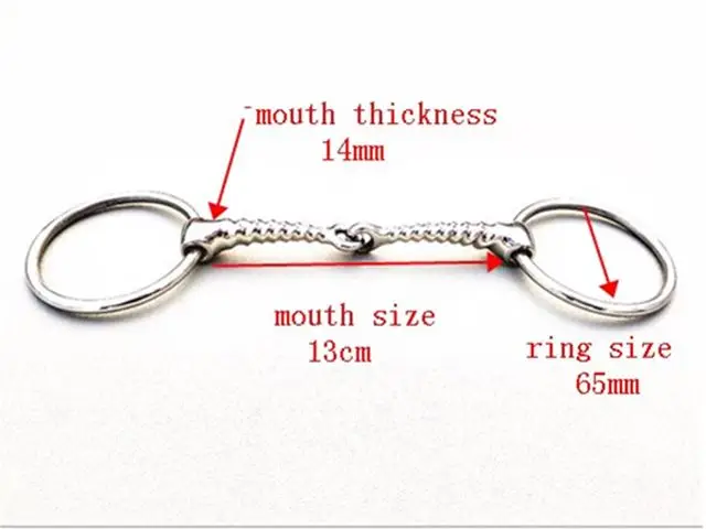 Кольцо из нержавеющей стали Snaffle Bit O-ring Horse Bit 13 см штопор соединенный мундштук