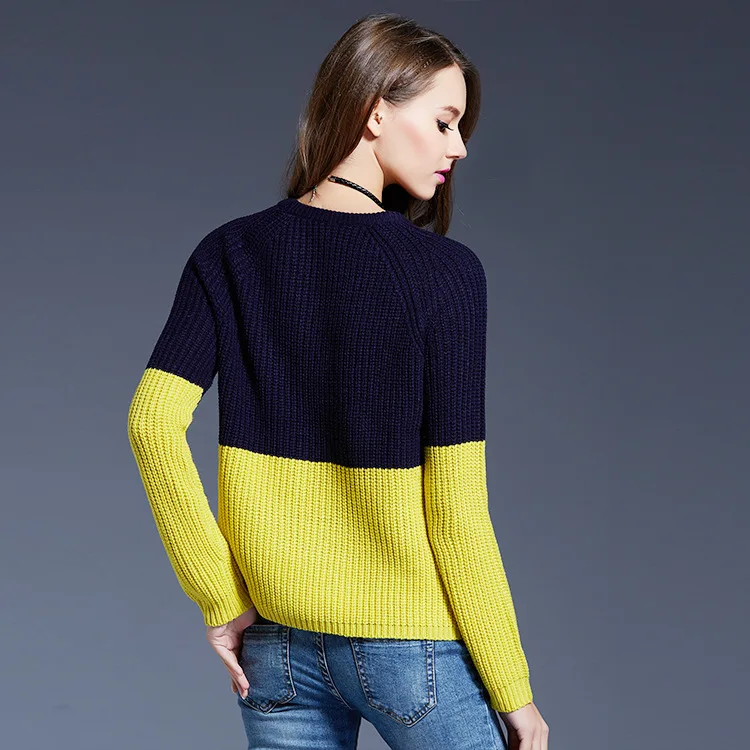 Фото Joy Capita European Patchwork Sweater 2017 Knitted Solid Women Full Sleeve Pullovers O-Neck Casual Plus Size Sweaters Женская одежда Joy Capita European Patchwork Sweater 2017 Knitted Solid Women Full Sleeve Pullovers O-Neck Casual Plus Size Sweaters Женская одежда