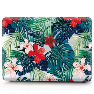 red flower Чехол для ноутбука Macbook Air retina 11 12 Pro 13 15 Touch Bar A1706 A1989 A1707 пластиковый чехол для ноутбука+ чехол для клавиатуры - Цвет: red flower