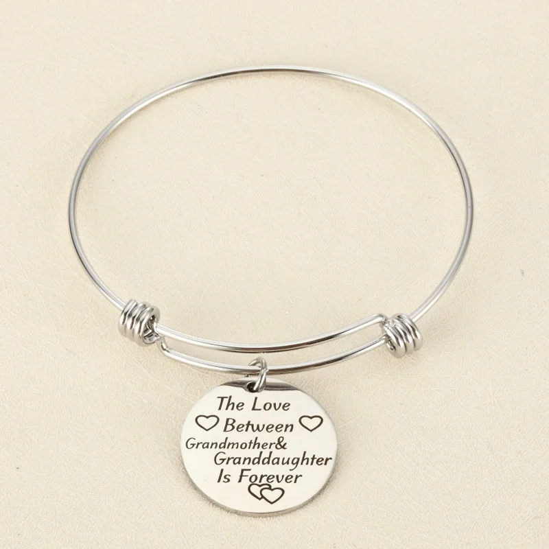 Браслет Шарм любовь между бабушкой и внучкой из нержавеющей стали|Браслеты с