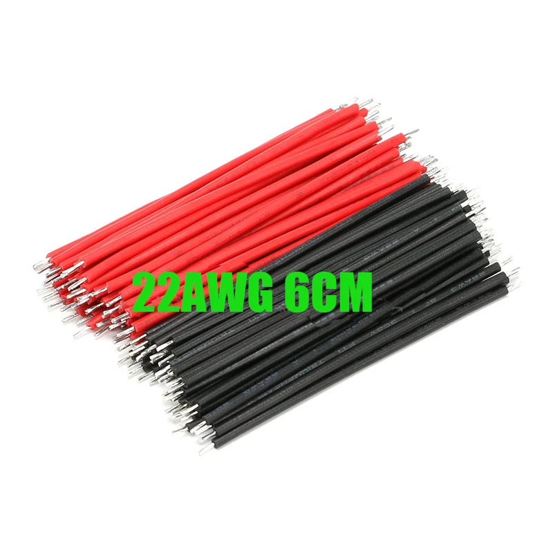 

Free shipping 100pc solder wire electronic insulated Double Tinned Plate Doubling wire 22AWG 6CM cable jump wire 300V/80C