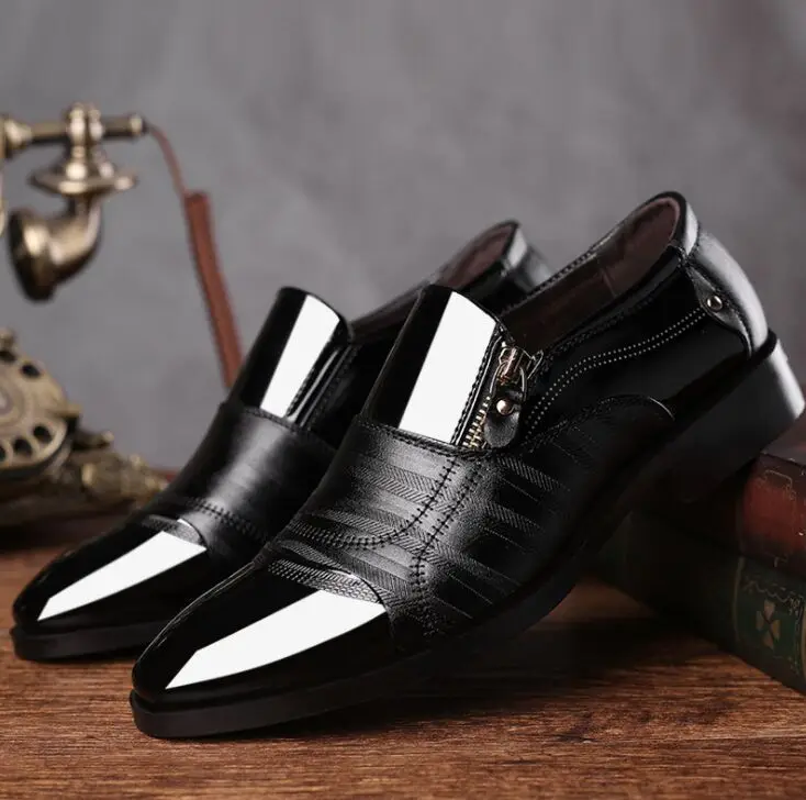 Туфли мужские кожаные с острым носком Офисная Классическая обувь для бальных