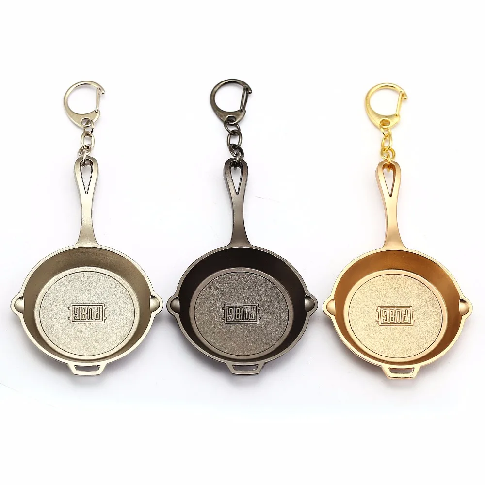 

Game Playerunknown Battlegrounds PUBG Metal Big Pans Model Keychain PUBG Key Holder Men Women Chaveiro For Fans