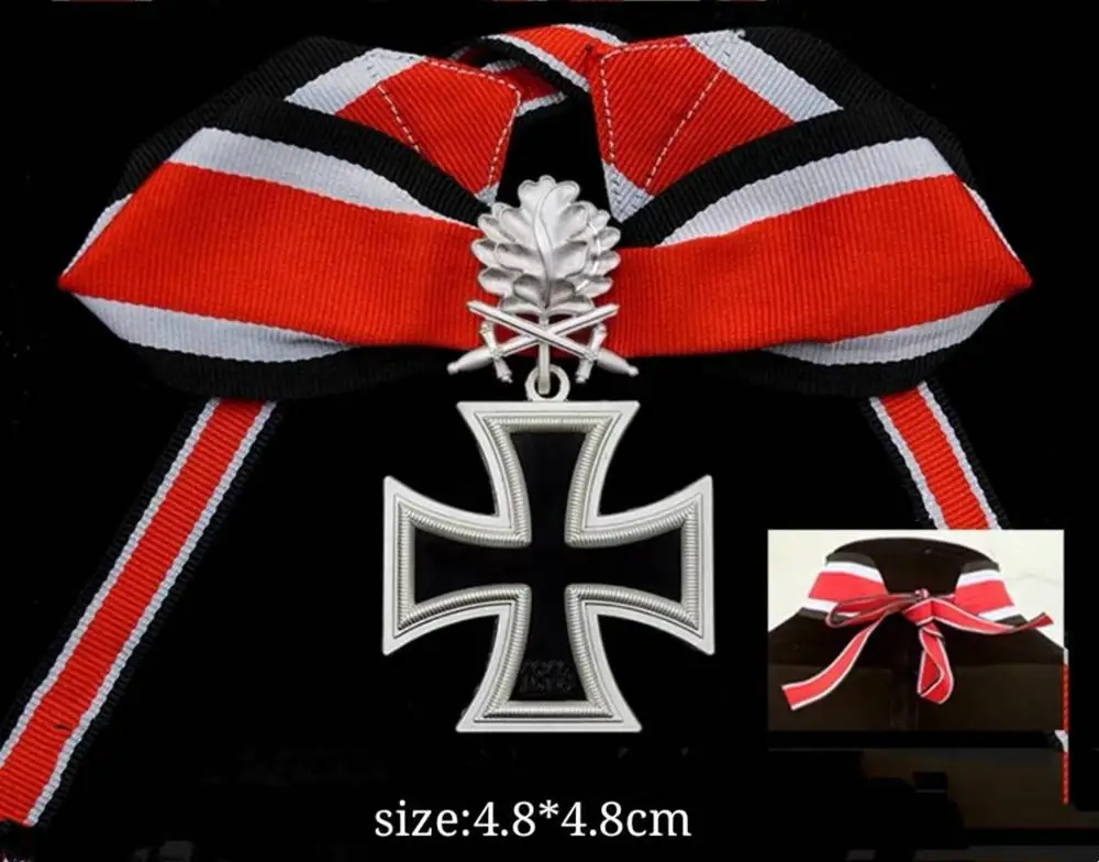No 4 Высокое качество WWII WW2 3 шт. немецкий Железный крест комбинированная медаль с бриллиантами двойные мечи дубовый лист значок с коробкой - Цвет: No 4