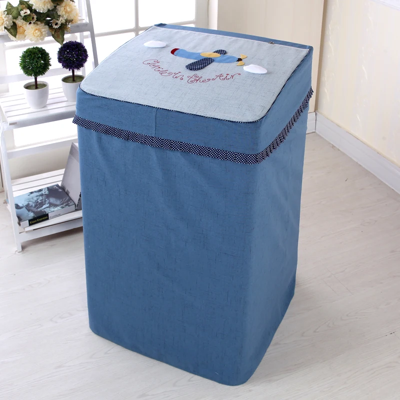 Утолщенный чехол для стиральной машины из хлопка и льна водонепроницаемый солнцезащитный защитный