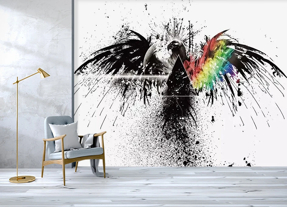 

[Self-Adhesive] 3D Graffiti Black Feather Eagle 11 Wall Paper mural Wall Print Decal Wall Murals