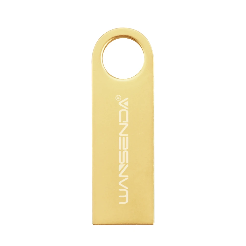 Золотой WANSENDA, серебристо-золотой USB флеш-накопитель, 4 ГБ, 8 ГБ, 16 ГБ, 32 ГБ, 64 ГБ, 128 ГБ, u-диск, флеш-накопитель, прямоугольная USB 2,0, USB, мини-флешка - Цвет: Золотой