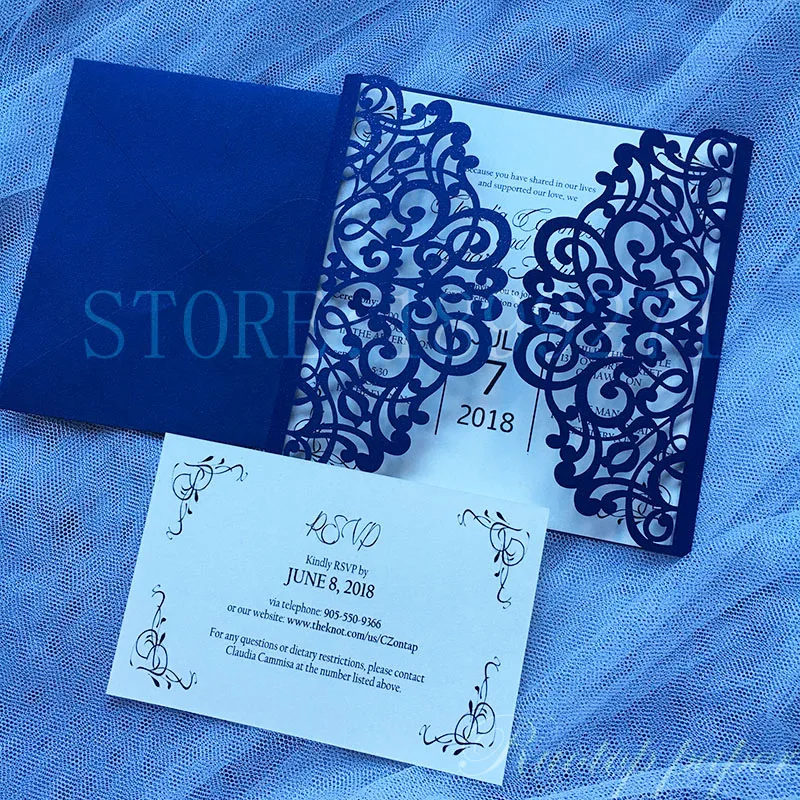 Пользовательские цвета свадебные приглашения карты жемчужная бумага лазерная