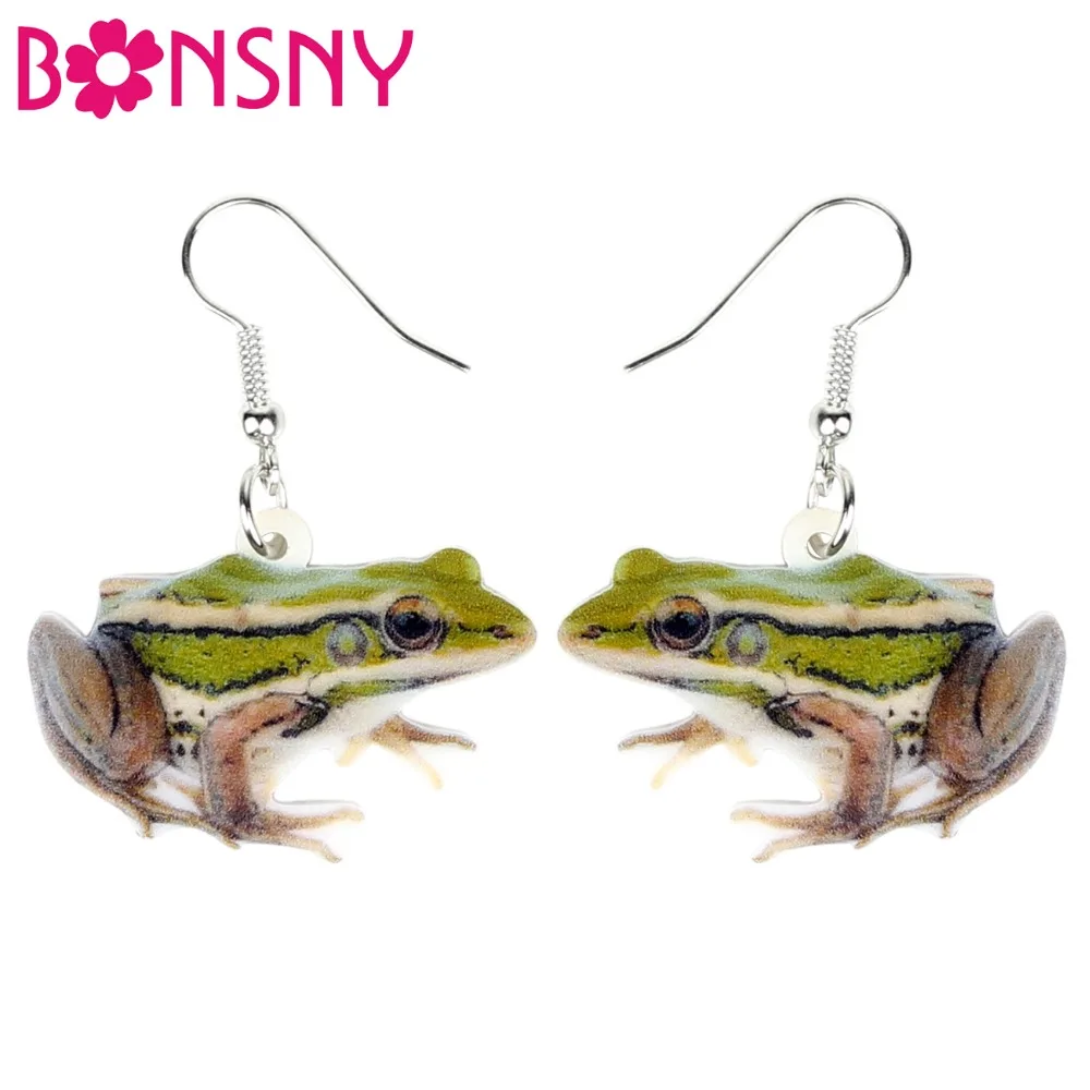 Bonsny акриловые новые зеленые серьги-подвески в форме капли большие длинные