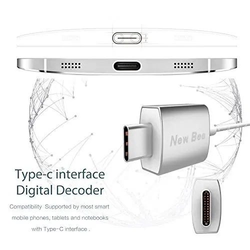 Керамические стереонаушники вкладыши Moveski с разъемом USB Type C наушники проводом ANC