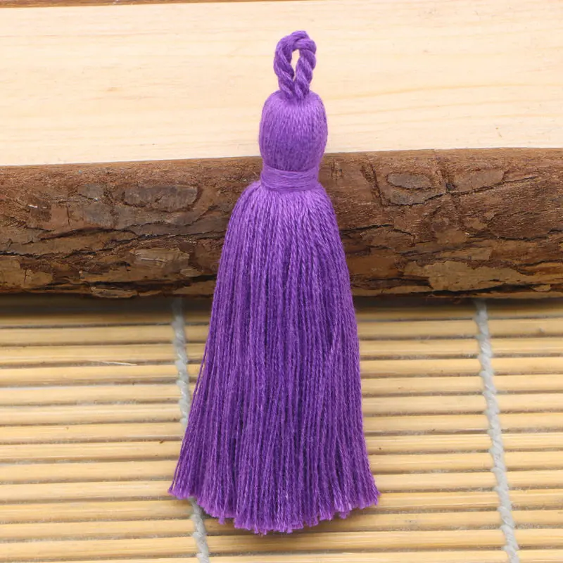 Purple 10 шт чистый хлопок красочные мини кисточки DIY кулон ювелирные изделия занавес одежды декоративные аксессуары цепочки для ключей подвески-украшения для сумок - Цвет: Purple