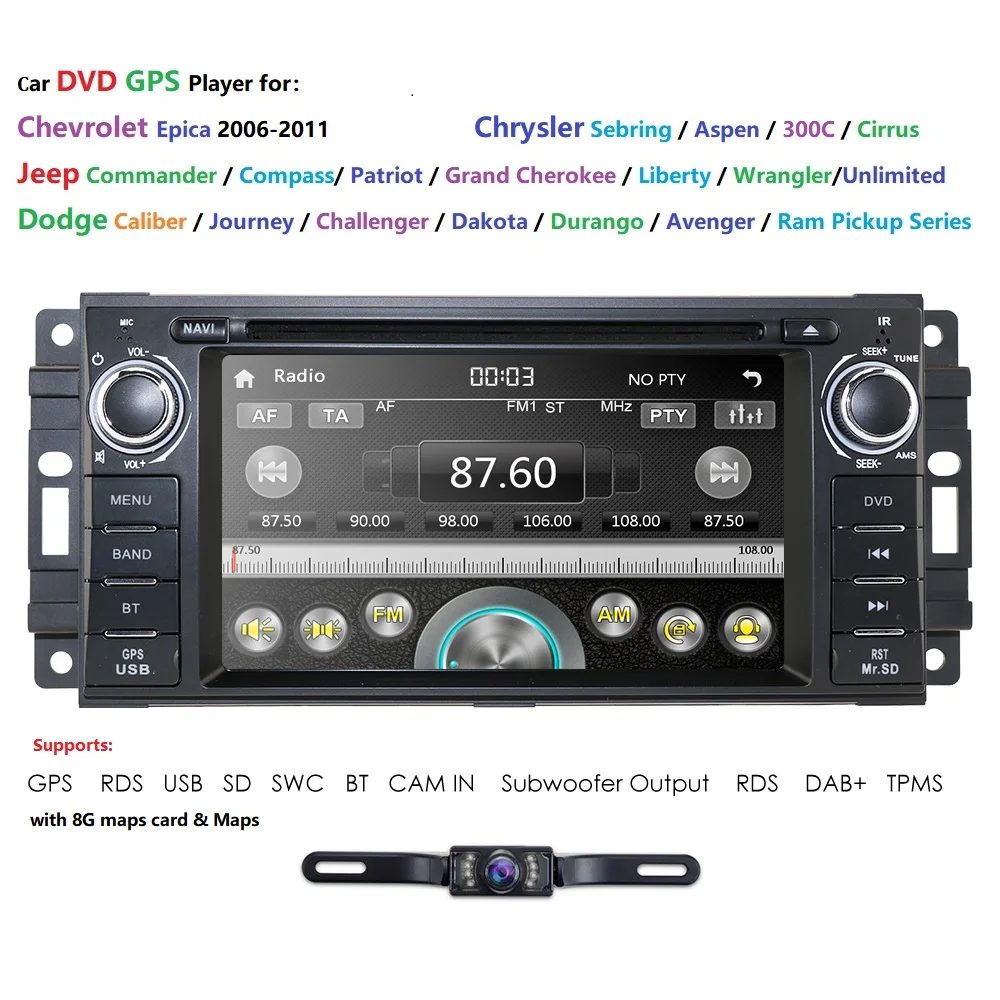 Hizpo автомобильный стерео GPS dvd плеер для Dodge Ram Challenger Jeep Wrangler JK головное устройство