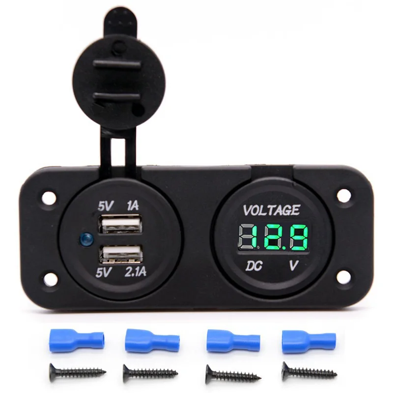 SITAILE Цифровой Дисплей Вольтметр + DC12-24V Водонепроницаемый Dual usb зарядное