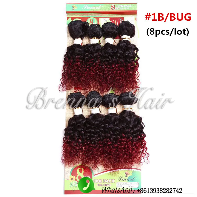 NEW! ломбер бордовый бразильские волосы 8 шт./лот ombre бразильский короткие inch kinky