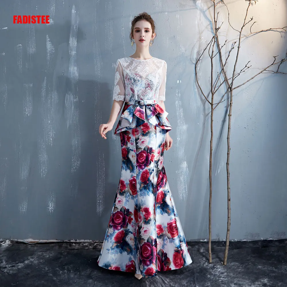 

FADISTEE Новое поступление, вечерние платья, вечернее платье, роскошное Многоярусное платье с цветочным узором розы, длинным рукавом