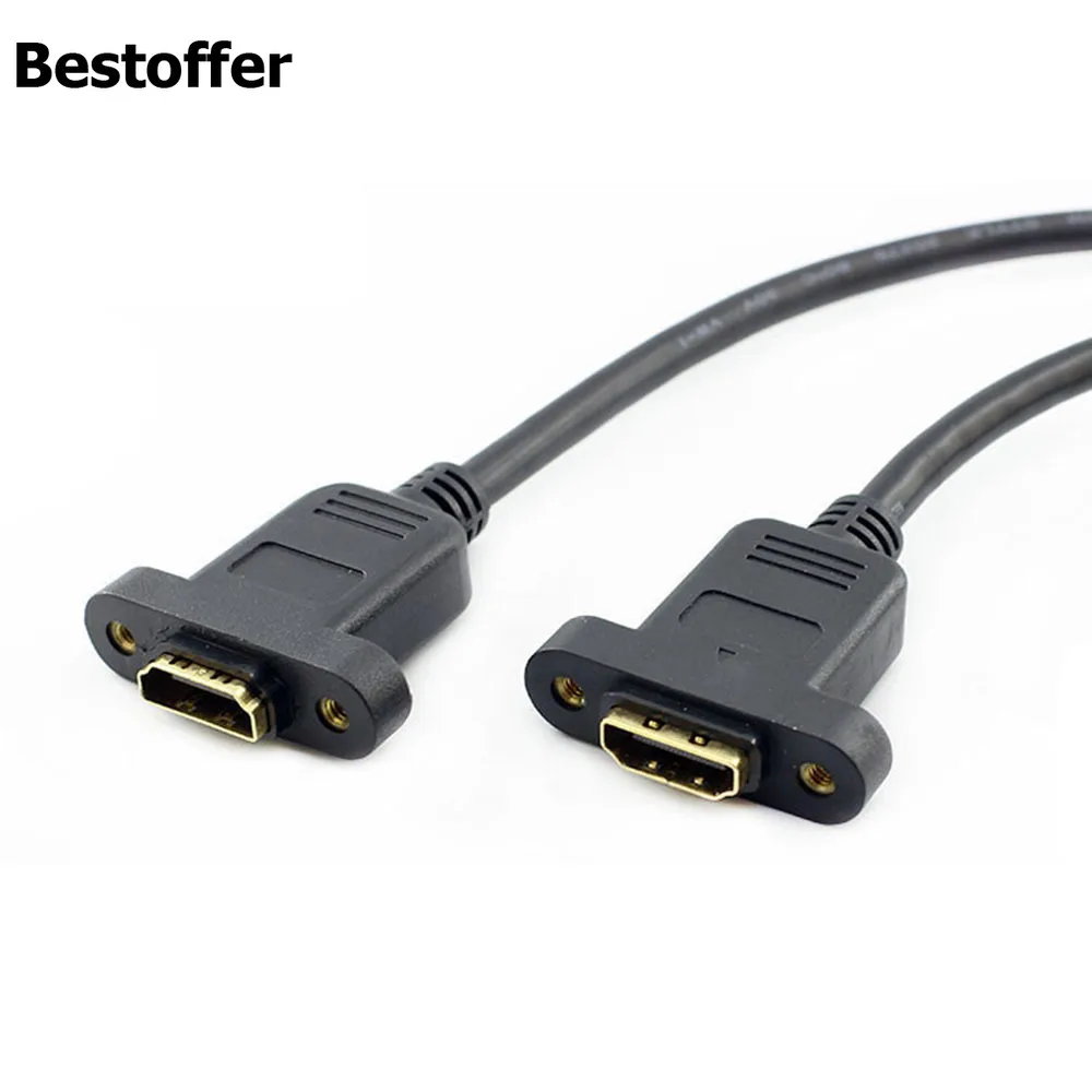 HDMI V1.4 19pin Женский к женскому 3D 1080P HD Удлинительный кабель с винтовым отверстием