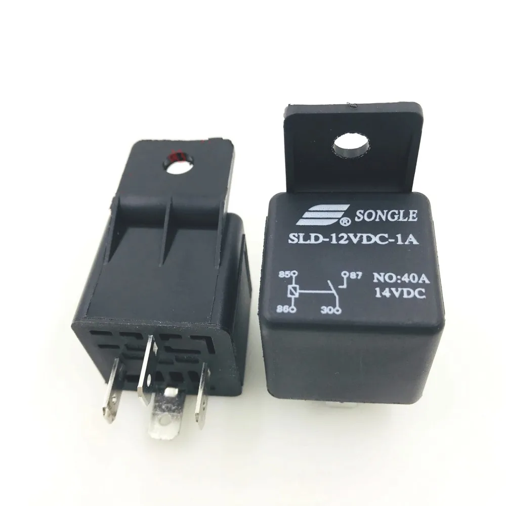 10 шт. DC12V 24V 40A черный реле 4 PIN прочный автомобильный Грузовик Лодка реле SLD-12VDC-1A SLD-24VDC-1A нормально разомкнутый реле