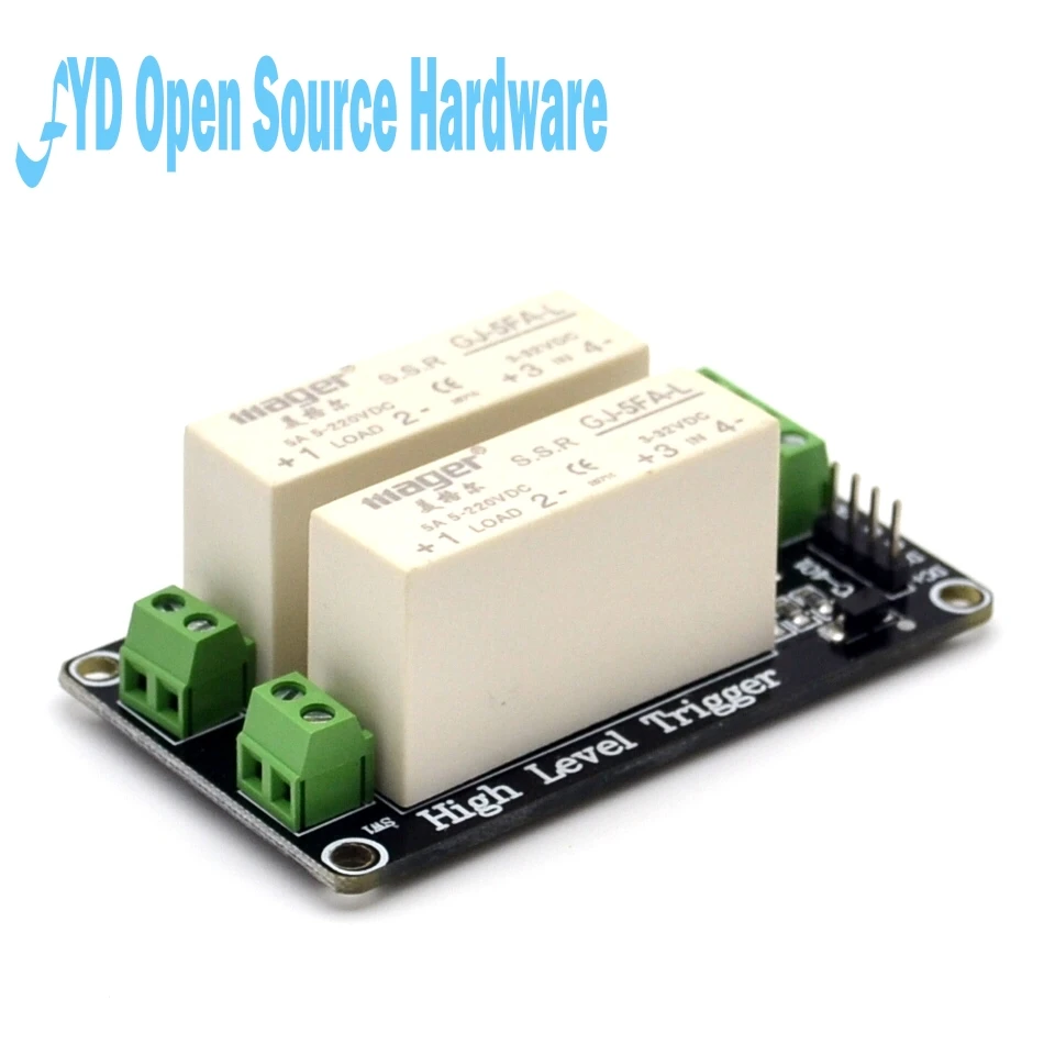 2 канальный низкоуровневый твердотельный релейный DC модуль управления 5А