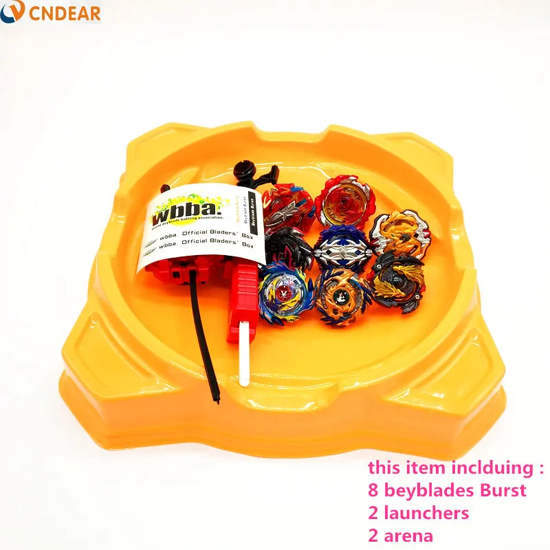 8pcsArena004 Beyblade burst тупи Металл Fusion черный набор коробка игрушка лезвие пусковое устройство волчок игрушки для Childn - Цвет: 8pcsArena004
