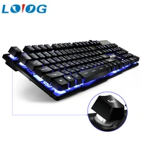 DBPOWER Russian English Color Backlight Gaming Keyboard Teclado Gamer Floating LED Backlit USB with Similar Mechanical Feel