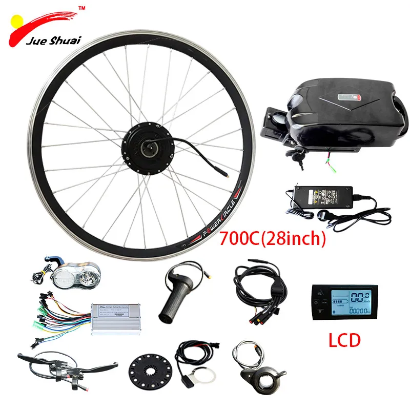700C(28inch) LCD 48 в 500 Вт Электрический велосипед комплект для 2" 24" 2" 700C колесный мотор лягушка батарея светодиодный ЖК горный электровелосипед e велосипед комплект для переоборудования электрического велосипеда - Цвет: 700C(28inch) LCD