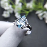 tbj natural sky blue topaz 2 3ct gemstone ring rea colorful gemstone 925 sterling silver fine jewelry for women mom nice gift