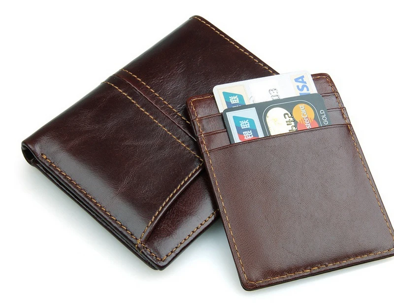 Новинка, мужской кошелек из натуральной кожи с блокировкой RFID, двойной кошелек из коровьей кожи, кошельки, Европейский стиль, короткий кошелек, держатель для карт для мужчин