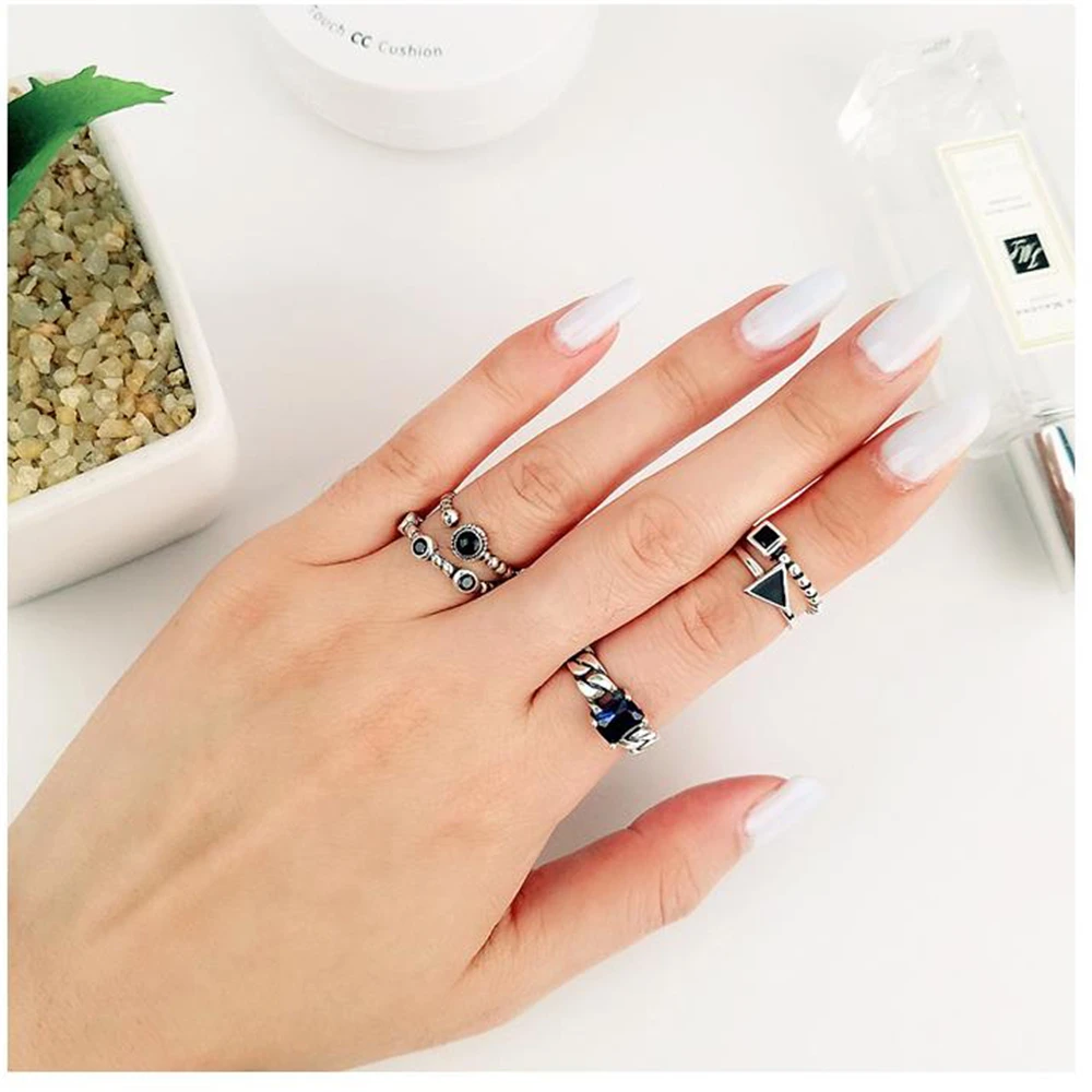Кольца в стиле панк, Настоящее серебро 925, Anillos, ювелирное изделие, Винтажное очарование, богемный минимализм, лучший друг, подарок, Haut Femme Bague Femme, кольца для женщин
