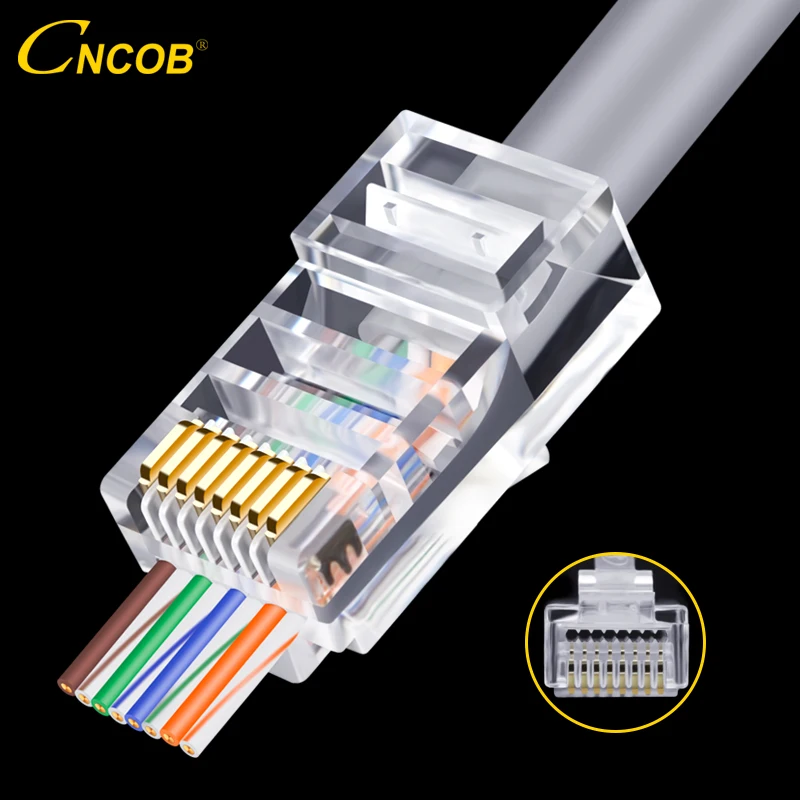 CNCOB Cat5e перфорированный сетевой кабель разъем rj45 отверстие 8P 8 ядер 100