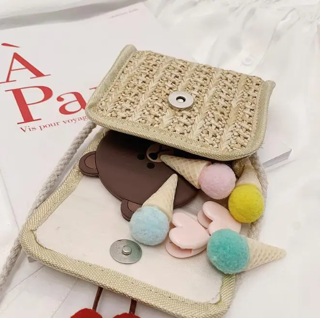 Новинка сумки мессенджеры для маленьких девочек соломенная Детская летняя сумка