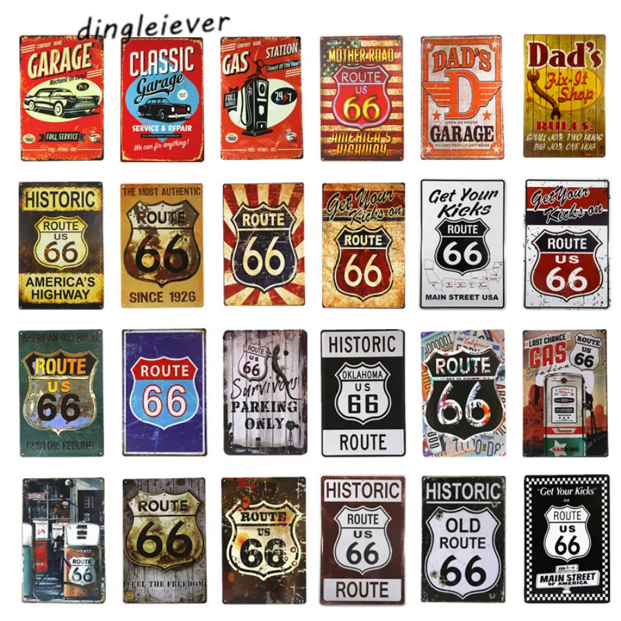 DL The Mother Road ROUTE 66 Ретро Живопись ностальгические сувенирные металлические изделия