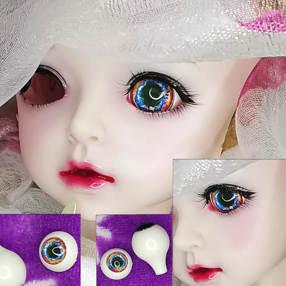Новинка 1 пара DIY акриловые BJD глаза огненные красные синие мутиколоры 12 мм 14 16 18 20