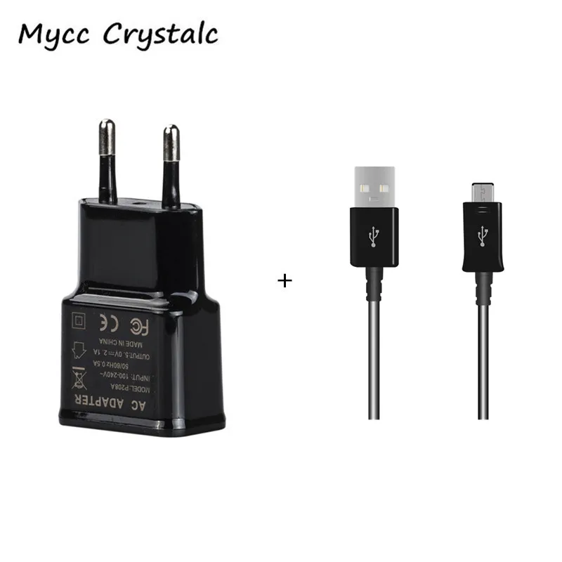 Дорожное настенное зарядное устройство с европейской вилкой 5 В 2 1 А + Кабель Micro USB