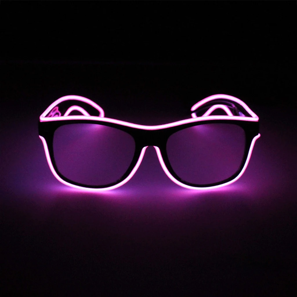 Flashing EL Wire Led Glasses Luminous Party Decor Lighting Classic Bright LED Light Up Halloween SunGlasses Novelty Gift | Дом и сад