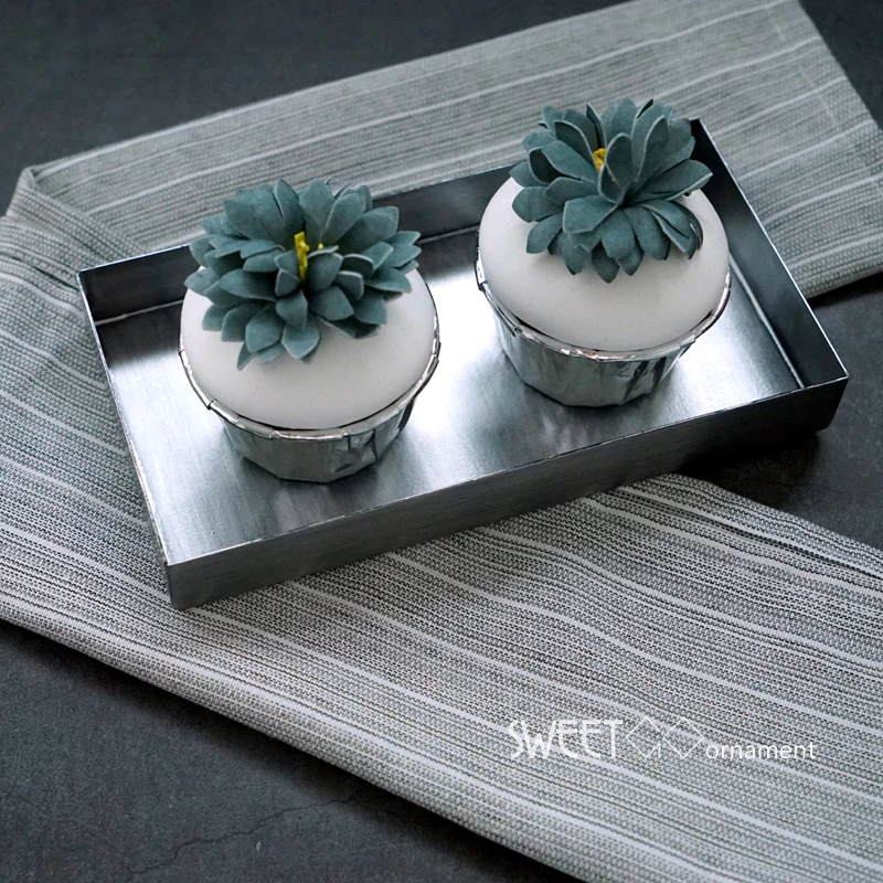 Винтажный серебряный прямоугольник десерт фрукт для кекса свадьбы подставка