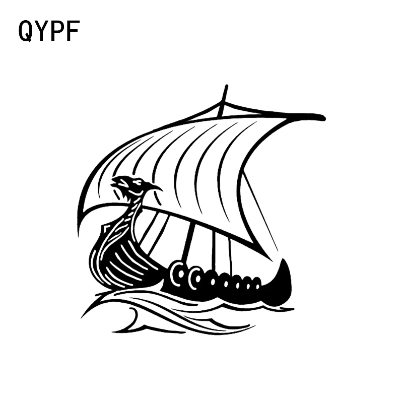 QYPF 14 4*14 5 см Виниловая наклейка с кораблем лодкой парусом сейлором