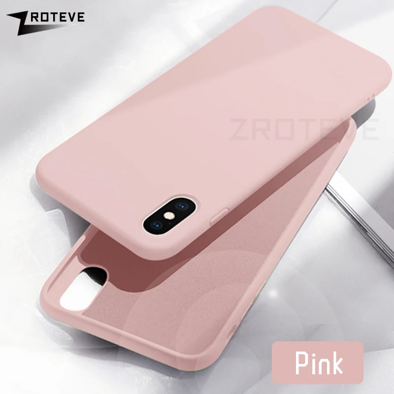 Розовый ZROTEVE чехол для iPhone X XS Max чехол Роскошный жидкий силикон для Apple iPhone XR чехол Гладкий чехол для iPhone X S Max чехол s - Цвет: Розовый